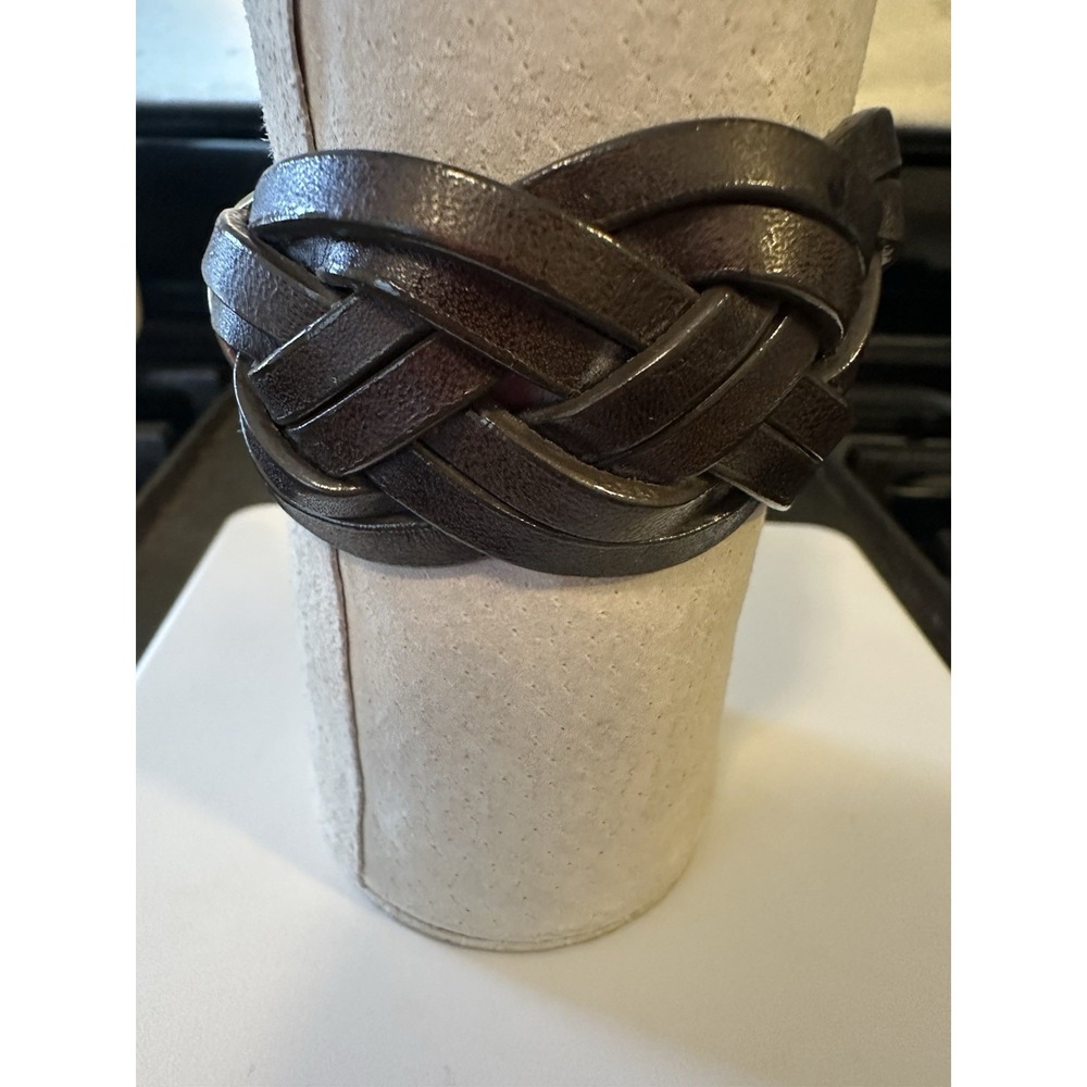 Talbots Sailors Knot, Leather, Preppy/boho Chic Cuff 7.5 Vacay Charm